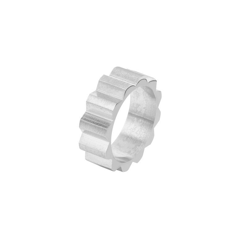 New Men's Simple Gear Titanium Steel Ring from Europe and America Wind