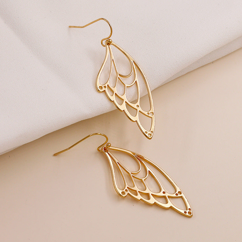 Metallic Butterfly Wing Earrings - Elegant Cross-border Jewelry for Trendsetters