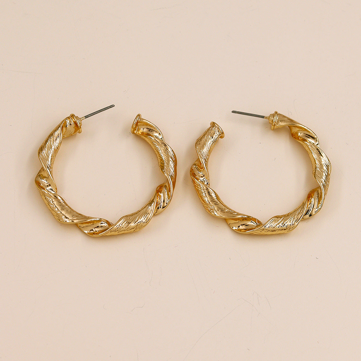 Elegant C-shaped Metal Earrings from Vienna Verve Collection