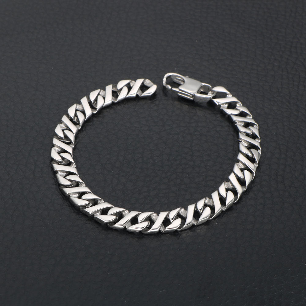 Sleek Titanium Steel Men's Bracelet - Personalized Heavy Metal Accessory for Modern Style