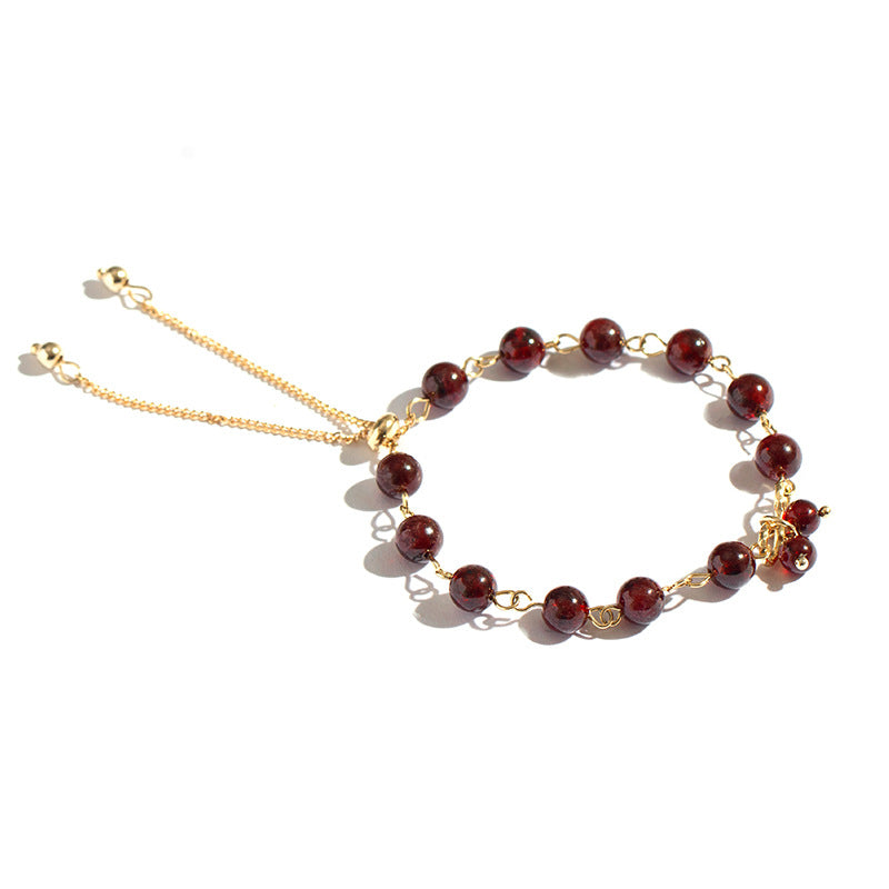 Red Garnet Butterfly Dream Bracelet in Gold Plated Sterling Silver