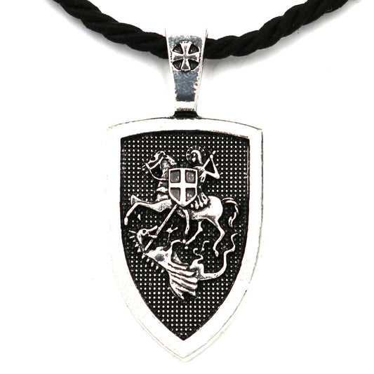 Archangel St Michael's Shield Protection Charm Necklace - Russian Orthodox Pendant for Men