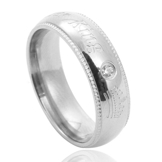 Elegant Titanium Steel Matching Rings - Contemporary Japanese-Korean Style Engagement Bands for Couples