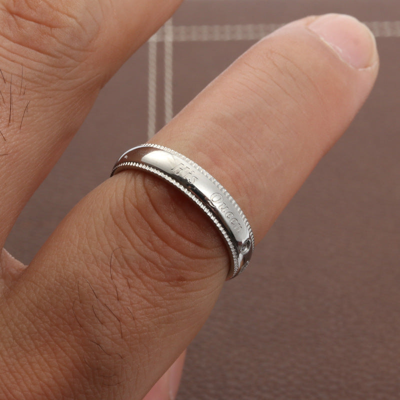 Elegant Titanium Steel Matching Rings - Contemporary Japanese-Korean Style Engagement Bands for Couples