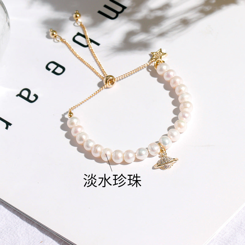 Fortune's Favor Sterling Silver Pearl Bracelet for Women