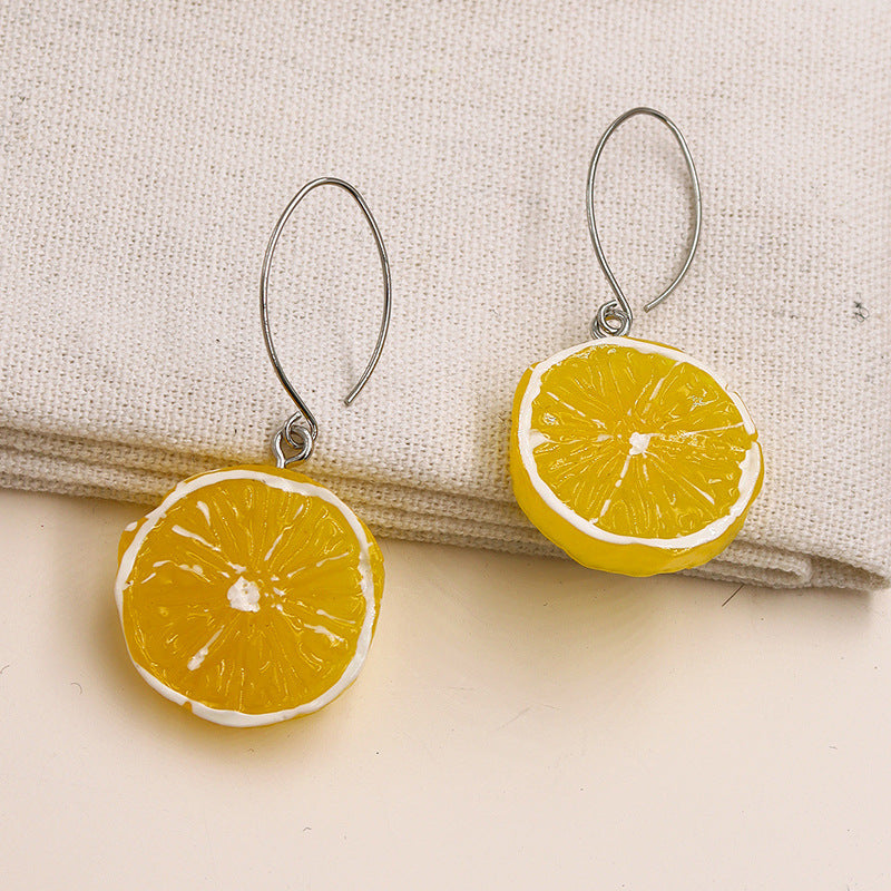 Juicy Citrus Delight Earrings - Vibrant European Elegance