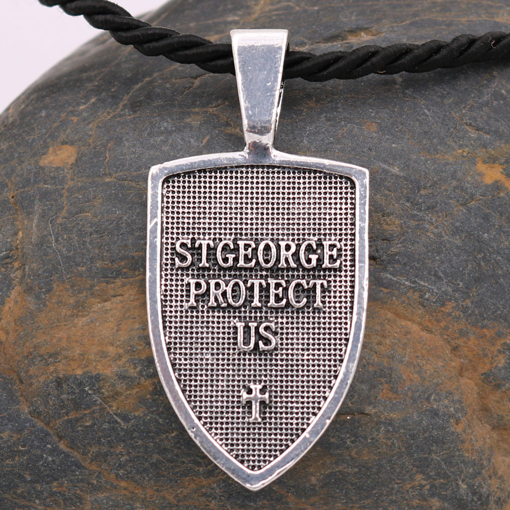 Archangel St Michael's Shield Protection Charm Necklace - Russian Orthodox Pendant for Men