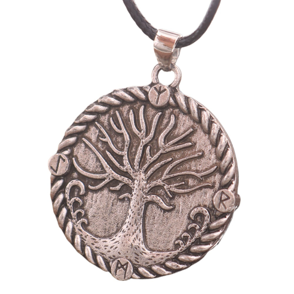 Pirate Tree of Life Nordic Mythology Necklace with Rune Pendant - Men's Jewelry by Planderful Collection