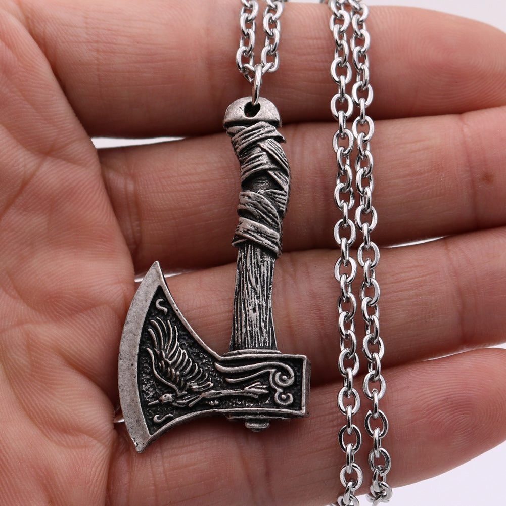 Odin's Legacy Titanium Steel Axe Necklace - European & American Men's Pendant