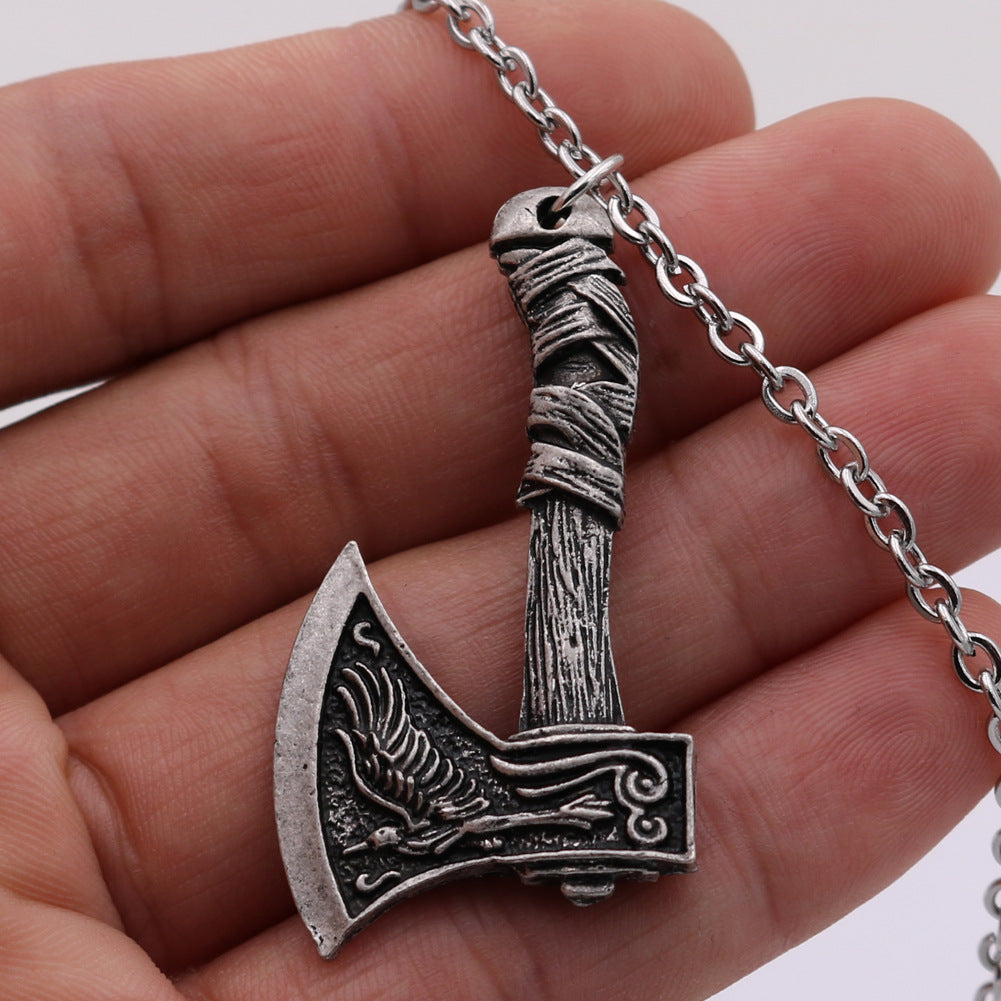 Odin's Legacy Titanium Steel Axe Necklace - European & American Men's Pendant