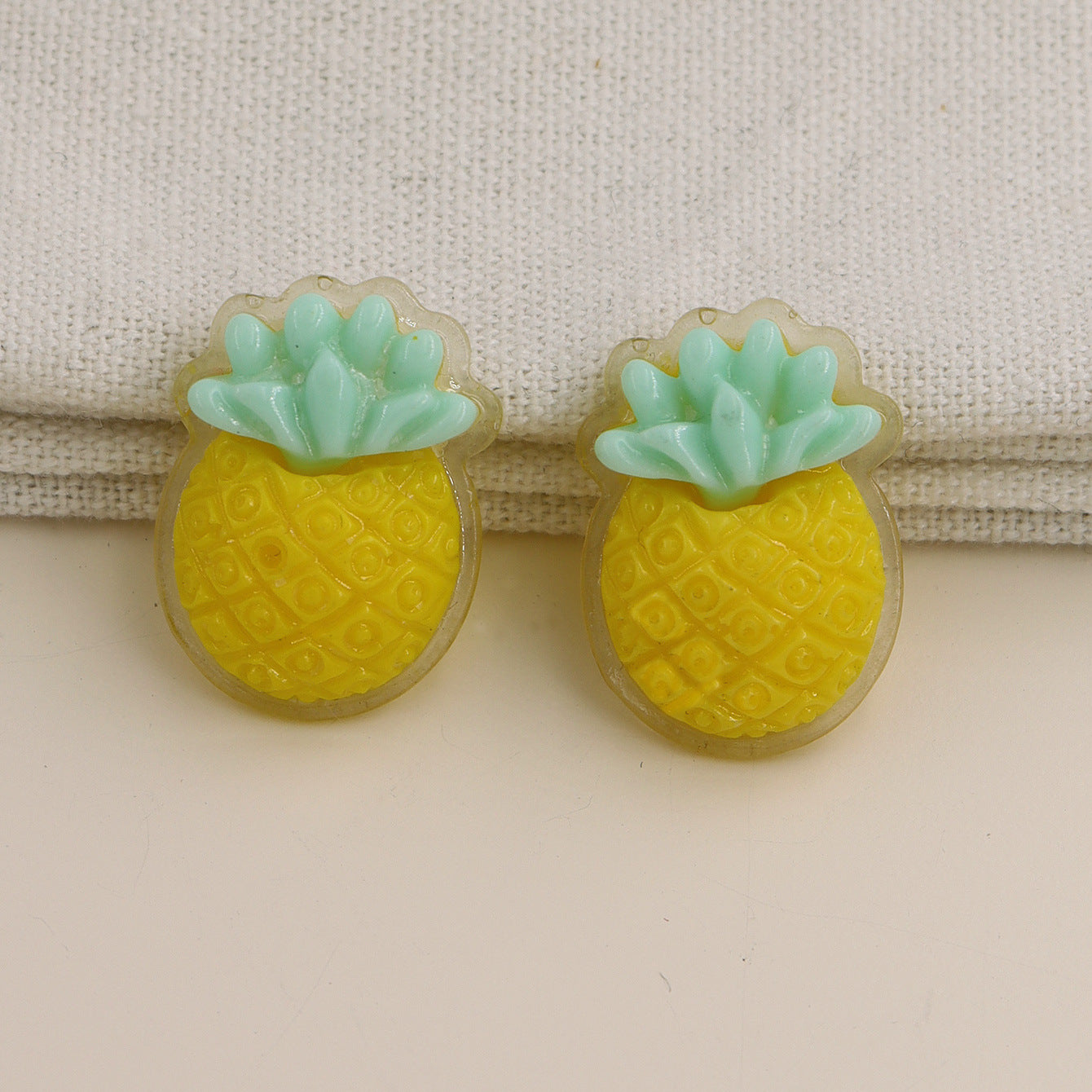 Pineapple Charm Resin Earrings - Trendy Cross-border Fashion Accessory