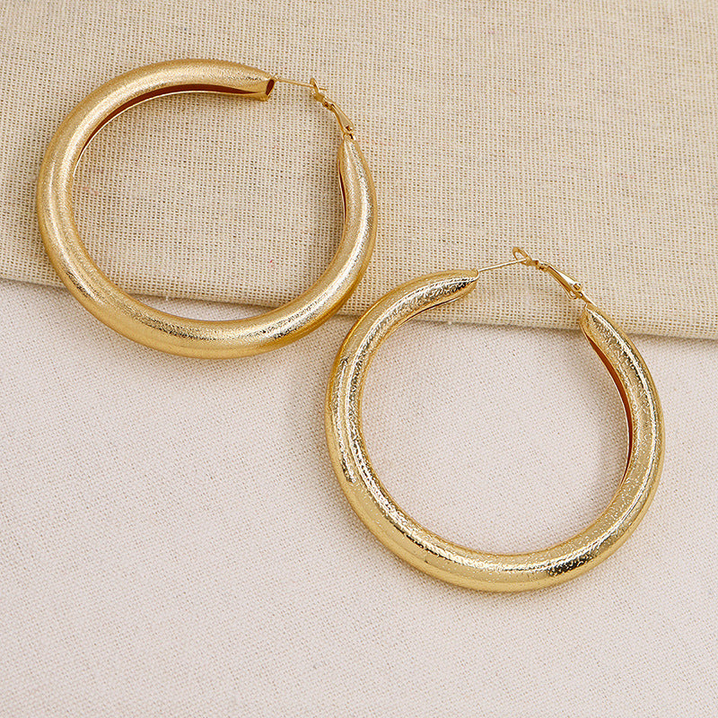 Vibrant Vienna Verve Metal Earrings with Geometric Circle Design