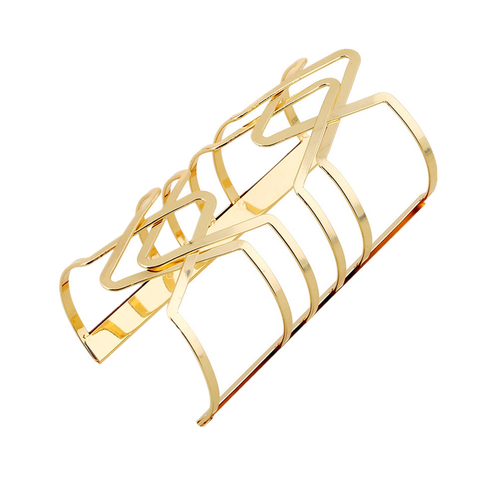 Vibrant Vienna Verve V-Shaped Punk Metal Bracelet