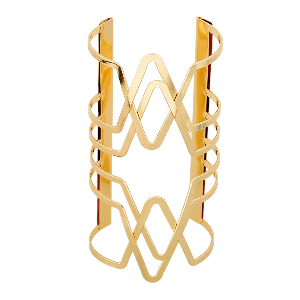 Vibrant Vienna Verve V-Shaped Punk Metal Bracelet