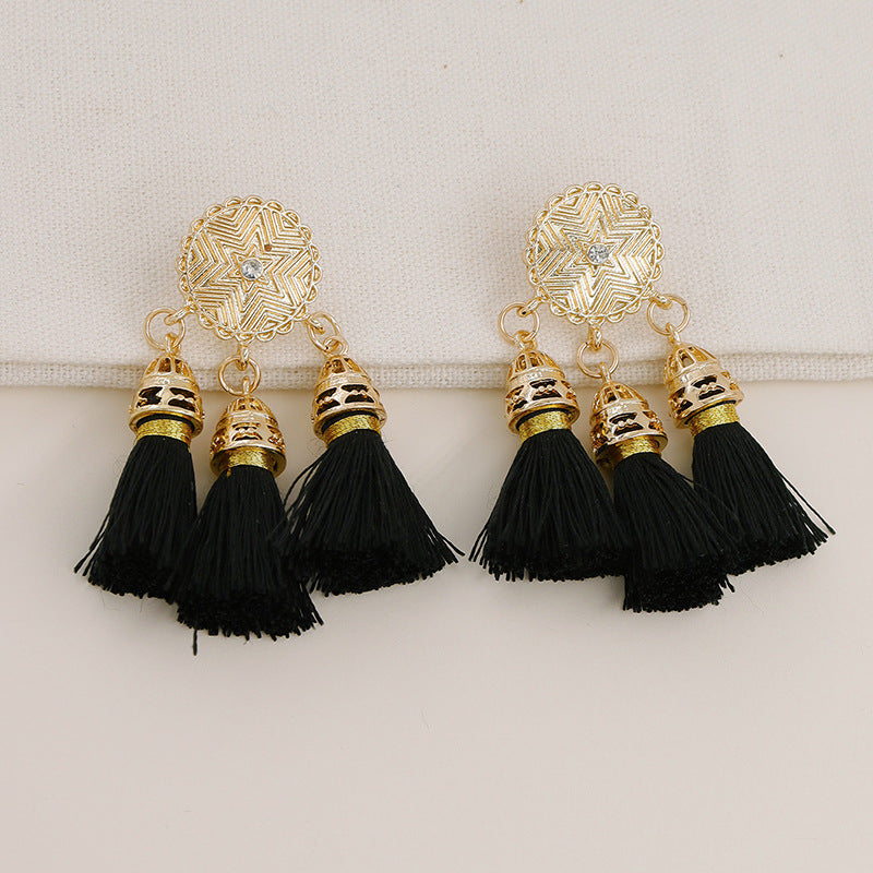 Retro Style Metal Tassel Earrings with Ethnic Touch, Cross Border Jewelry