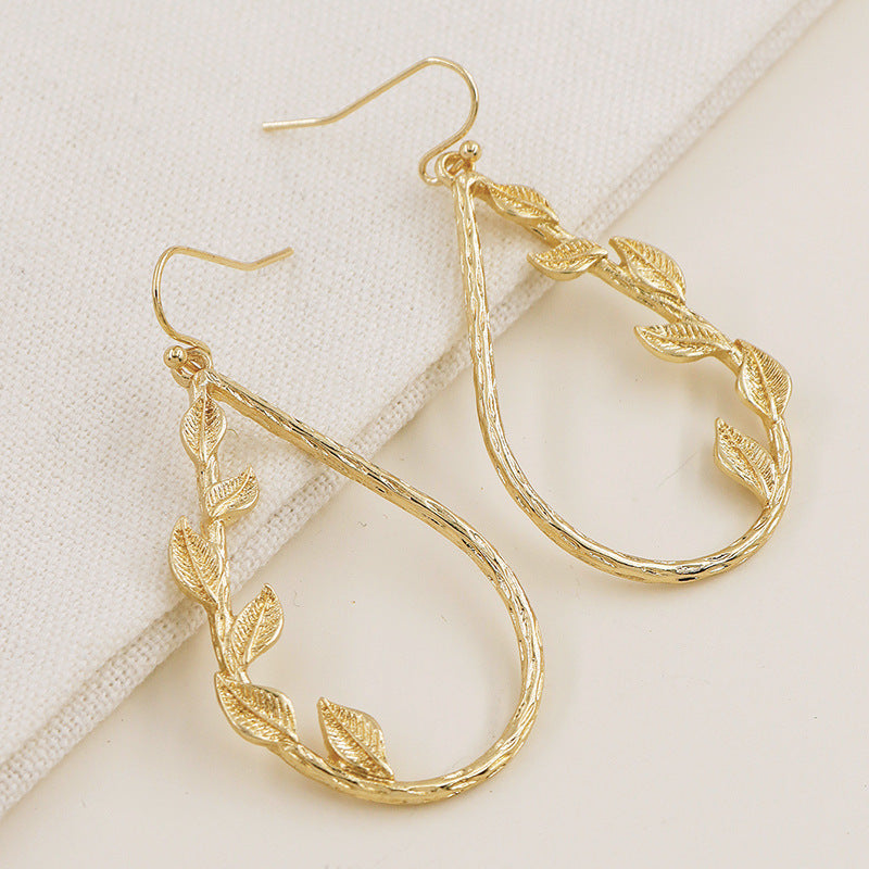 Fashionable Alloy Leaf Dangle Earrings - Elegant Vienna Verve Collection