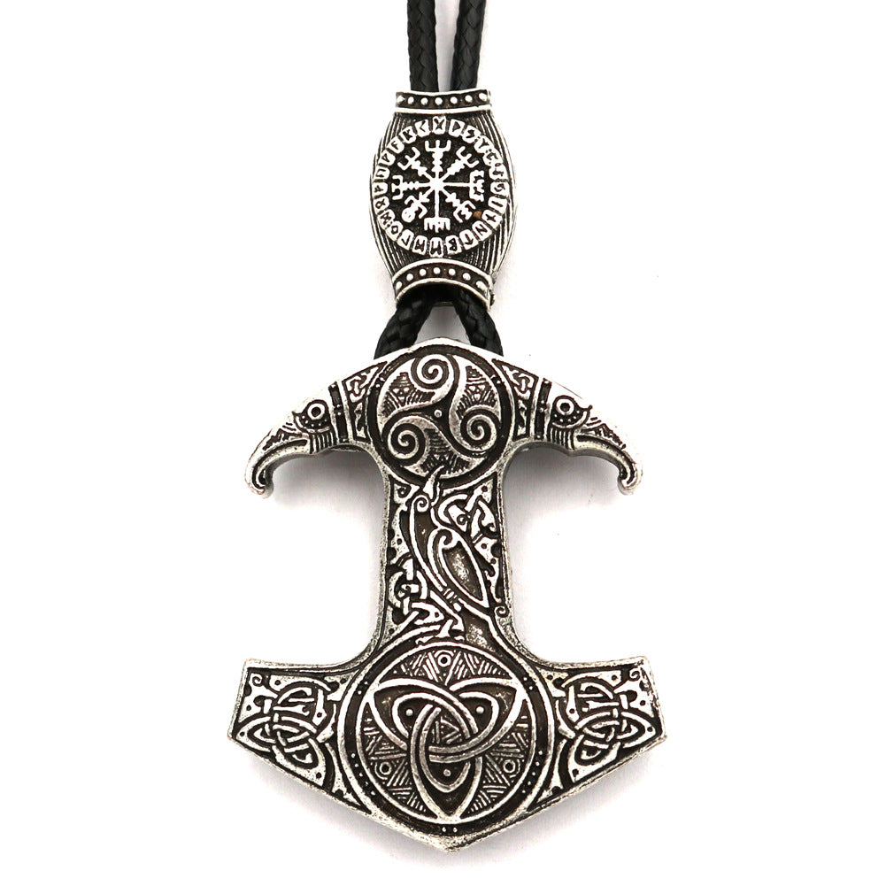 Viking Legend Metal Necklace with Norse Mythology Pendant and Bead Accessories