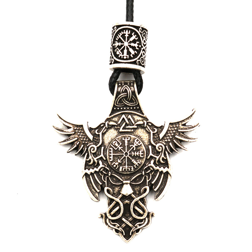 Legendary Norse Legacy Viking Pirate Necklace with Odin Amulet Pendant