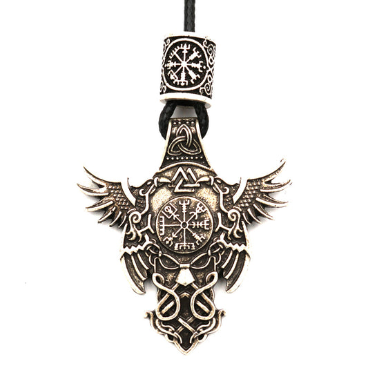 Legendary Norse Legacy Viking Pirate Necklace with Odin Amulet Pendant