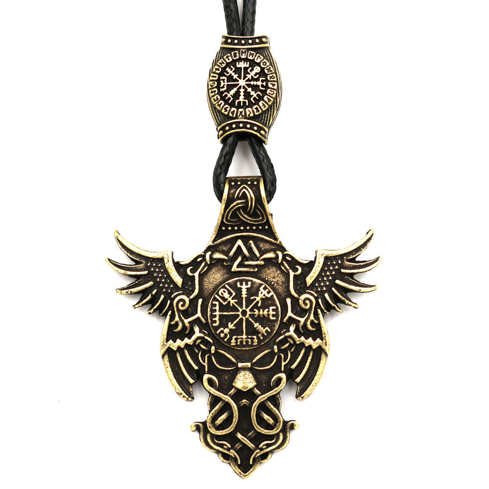 Legendary Norse Legacy Viking Pirate Necklace with Odin Amulet Pendant