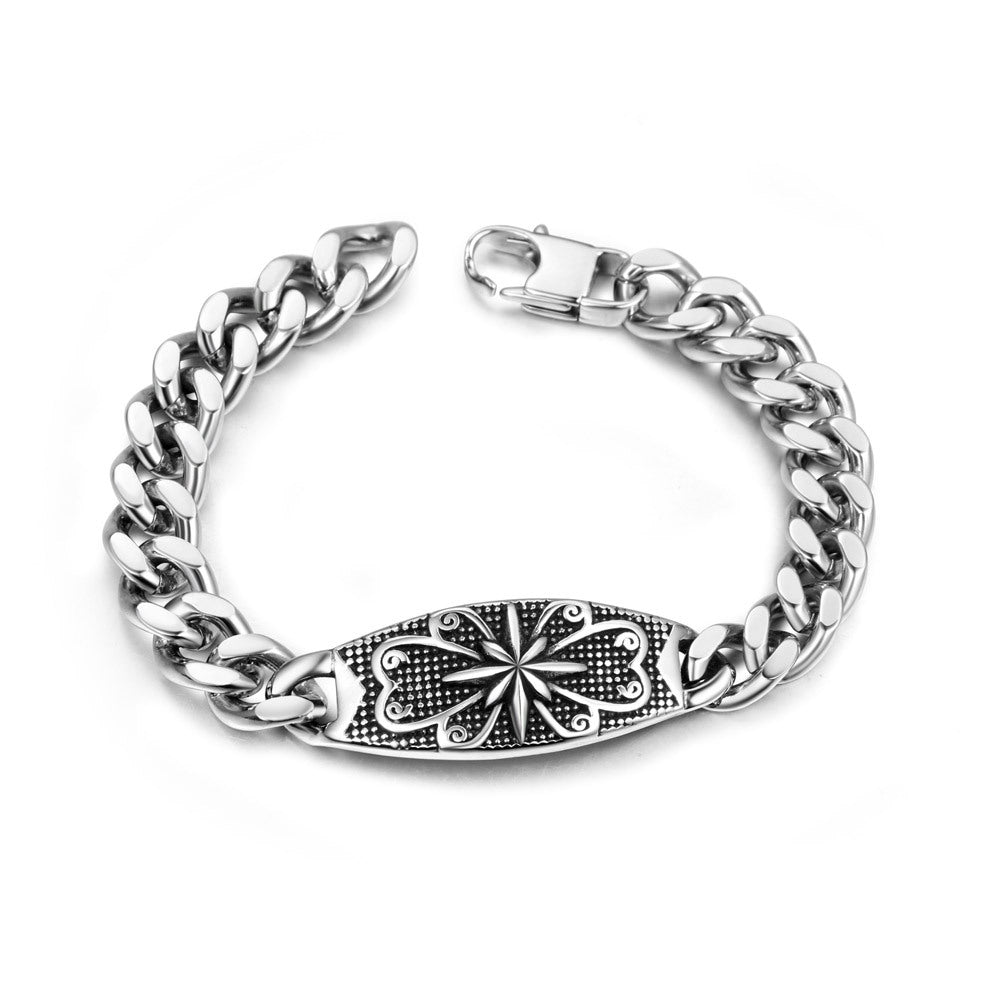 Trendy Octagram Punk Bracelet for Men - Titanium Steel Fashion Accessory