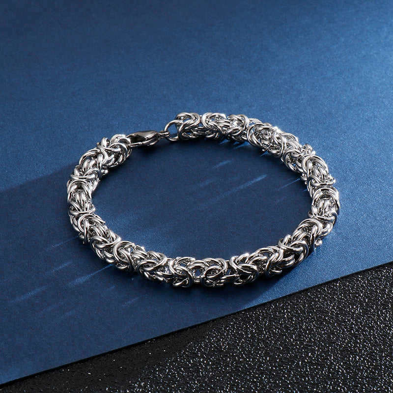 Men's Interlocking Braided Titanium Steel Bracelet - Domineering Stainless Steel Jewelry