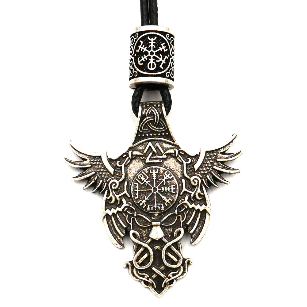 Legendary Norse Legacy Viking Pirate Necklace with Odin Amulet Pendant