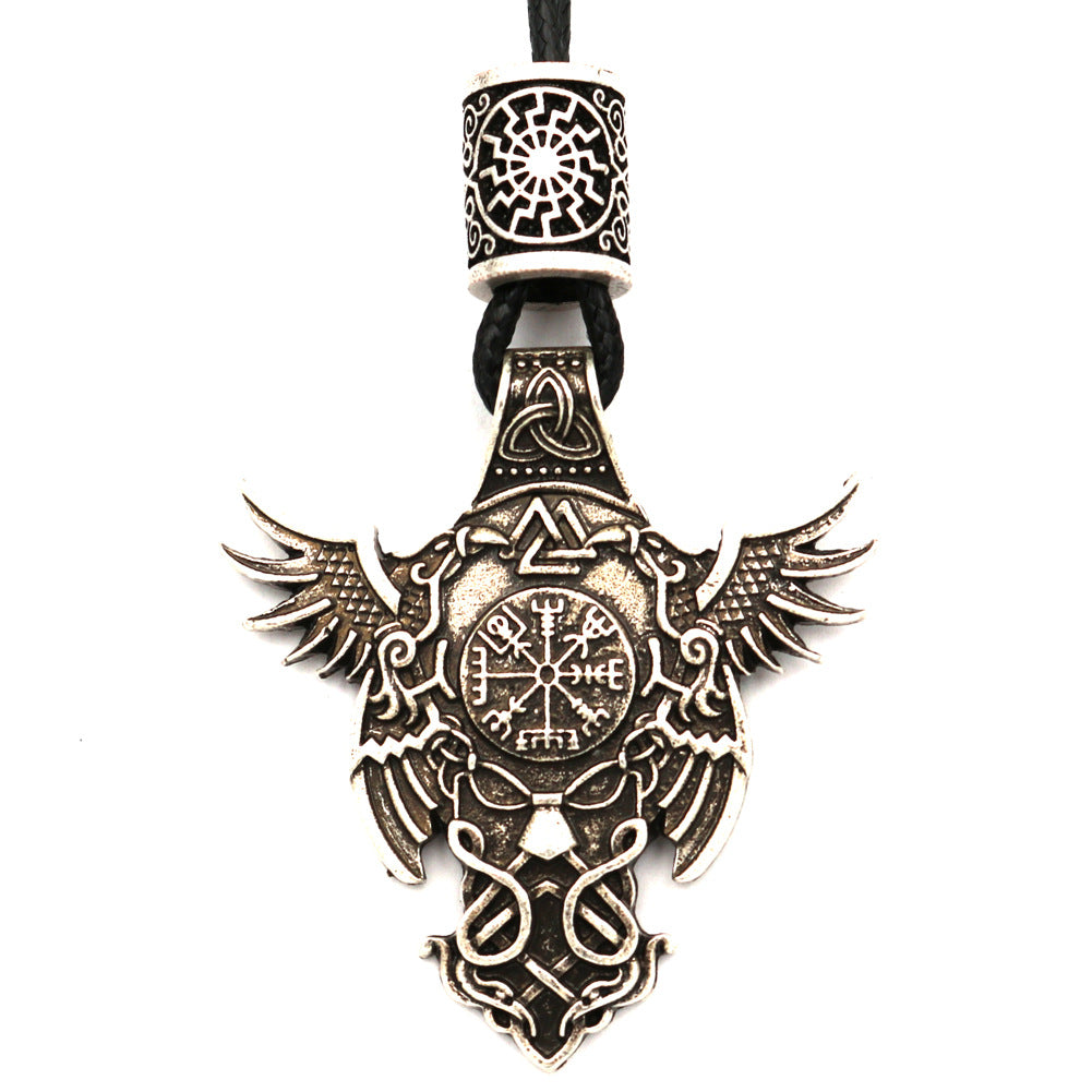 Legendary Norse Legacy Viking Pirate Necklace with Odin Amulet Pendant