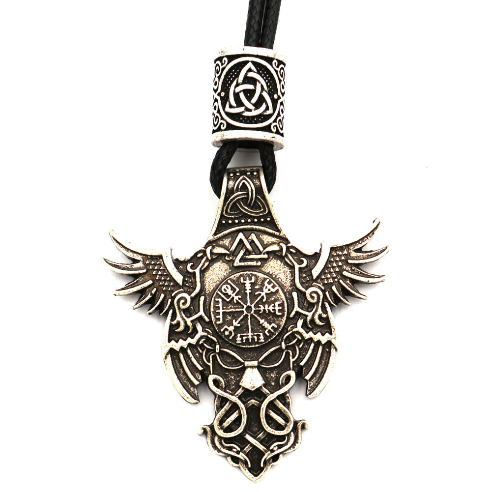 Legendary Norse Legacy Viking Pirate Necklace with Odin Amulet Pendant