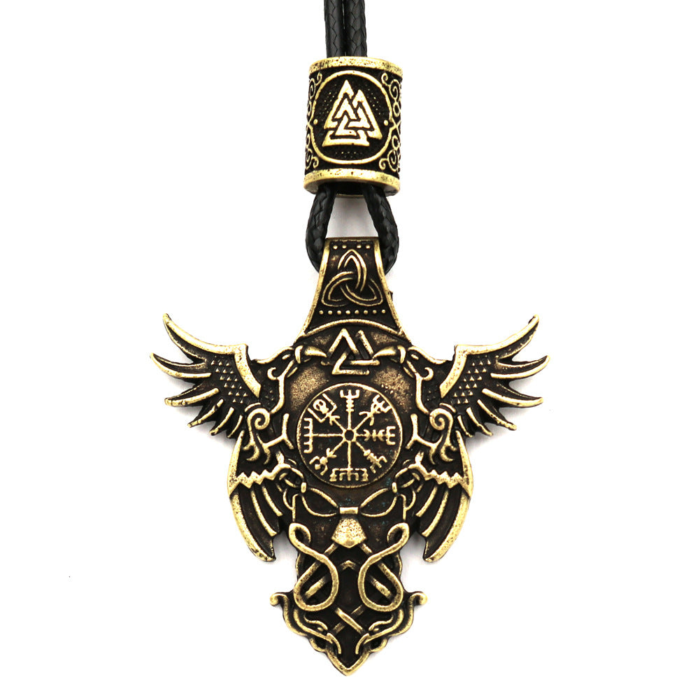 Legendary Norse Legacy Viking Pirate Necklace with Odin Amulet Pendant