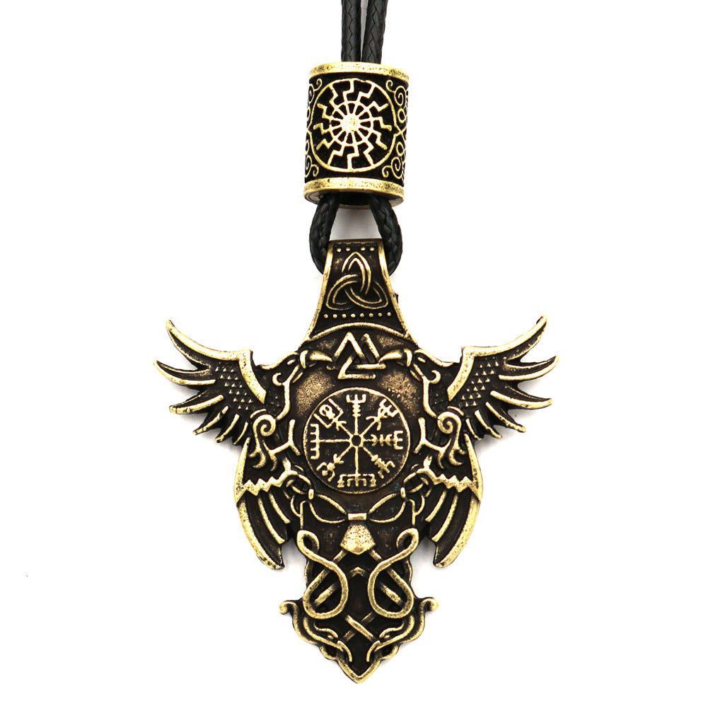 Legendary Norse Legacy Viking Pirate Necklace with Odin Amulet Pendant