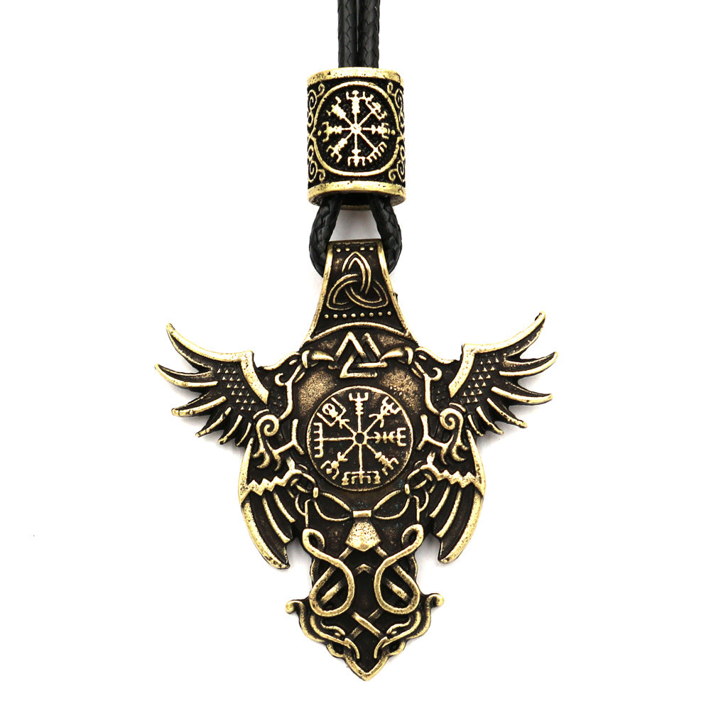 Legendary Norse Legacy Viking Pirate Necklace with Odin Amulet Pendant