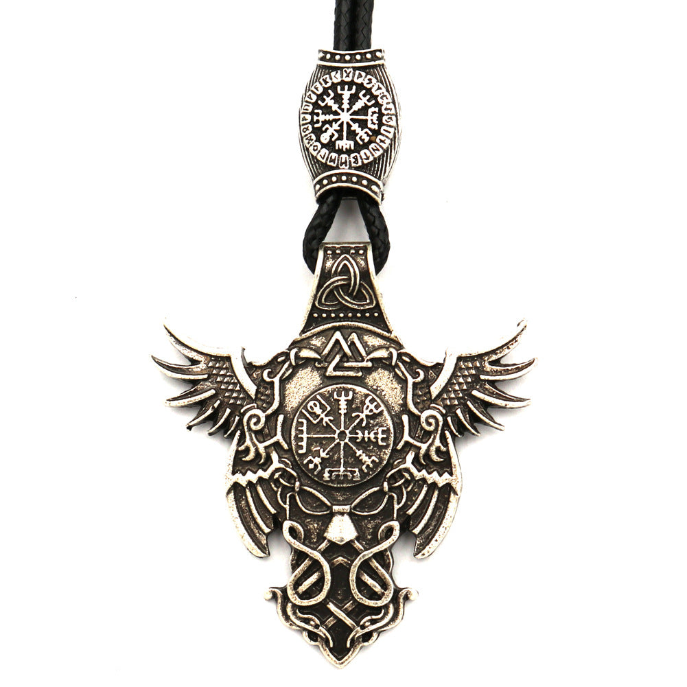 Legendary Norse Legacy Viking Pirate Necklace with Odin Amulet Pendant