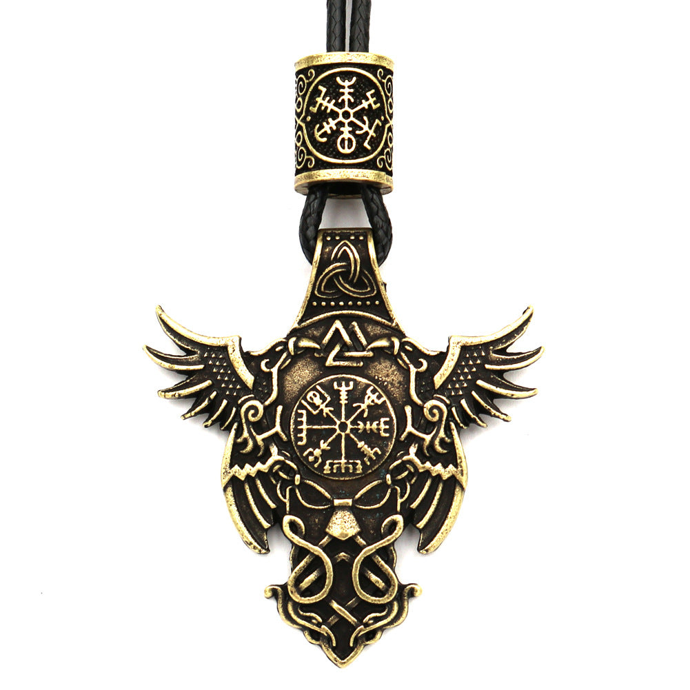 Legendary Norse Legacy Viking Pirate Necklace with Odin Amulet Pendant