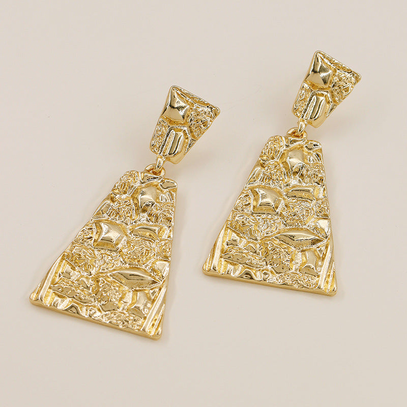 Metallic Cross Border Earrings - Vienna Verve Collection