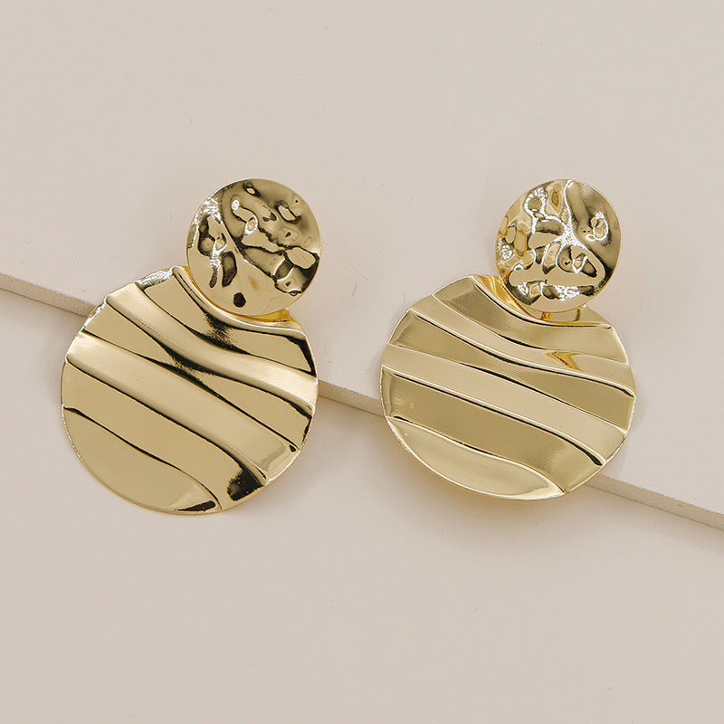 Metallic Wave Statement Earrings - Vienna Verve Collection