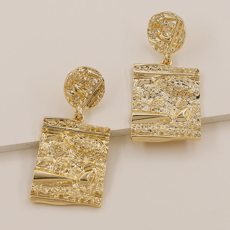 Wholesale Vienna Verve Metal Geometric Earrings for Cross-Border Trade