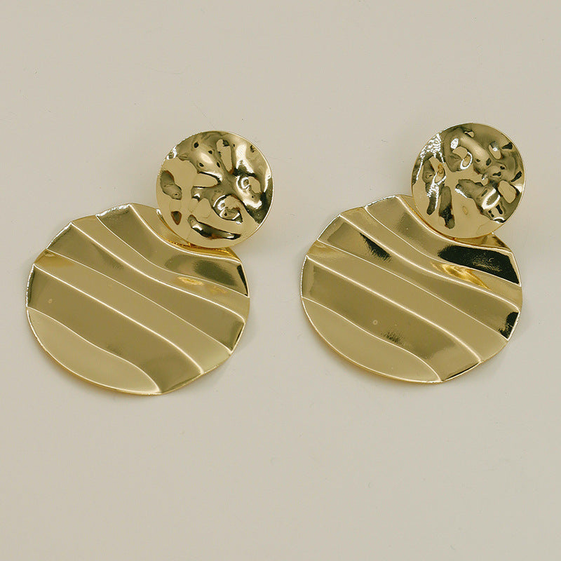 Metallic Wave Statement Earrings - Vienna Verve Collection