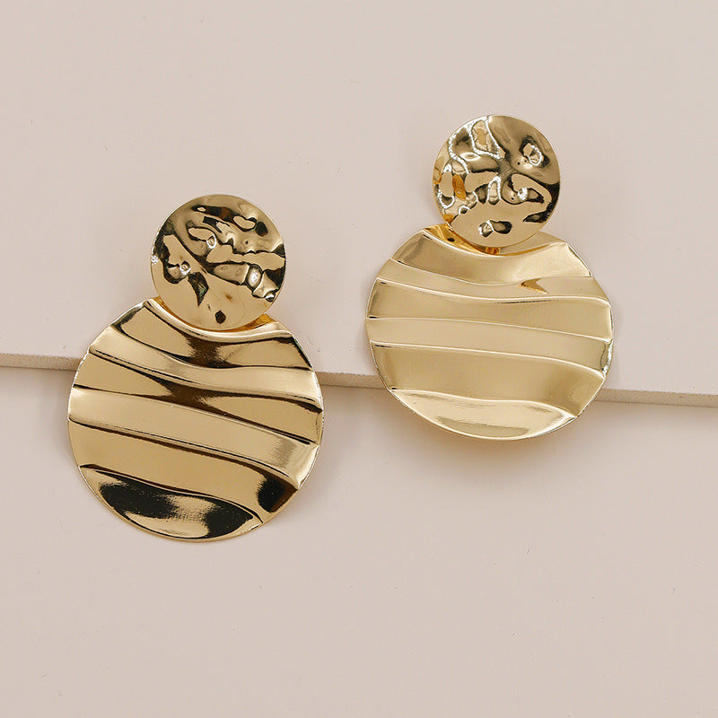 Metallic Wave Statement Earrings - Vienna Verve Collection