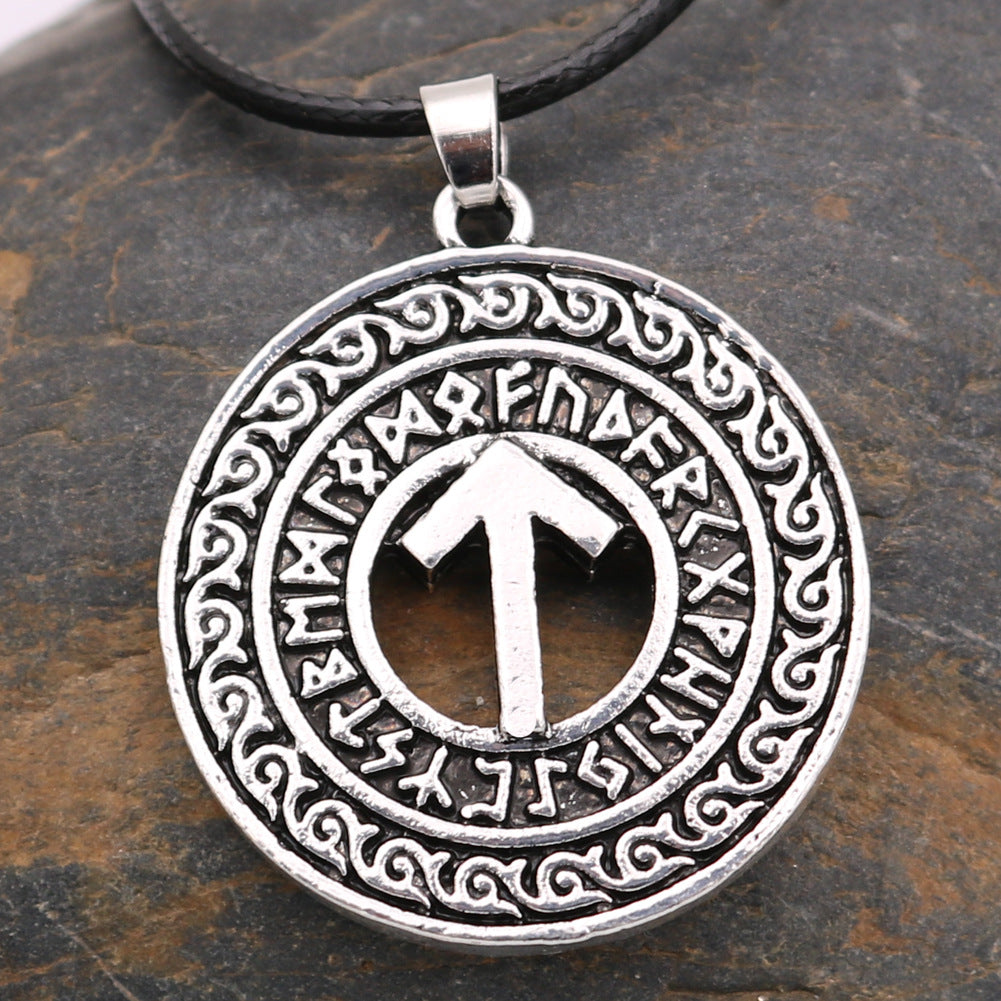 Viking Rune Metal Necklace with European and American Charms - Norse Legacy Collection