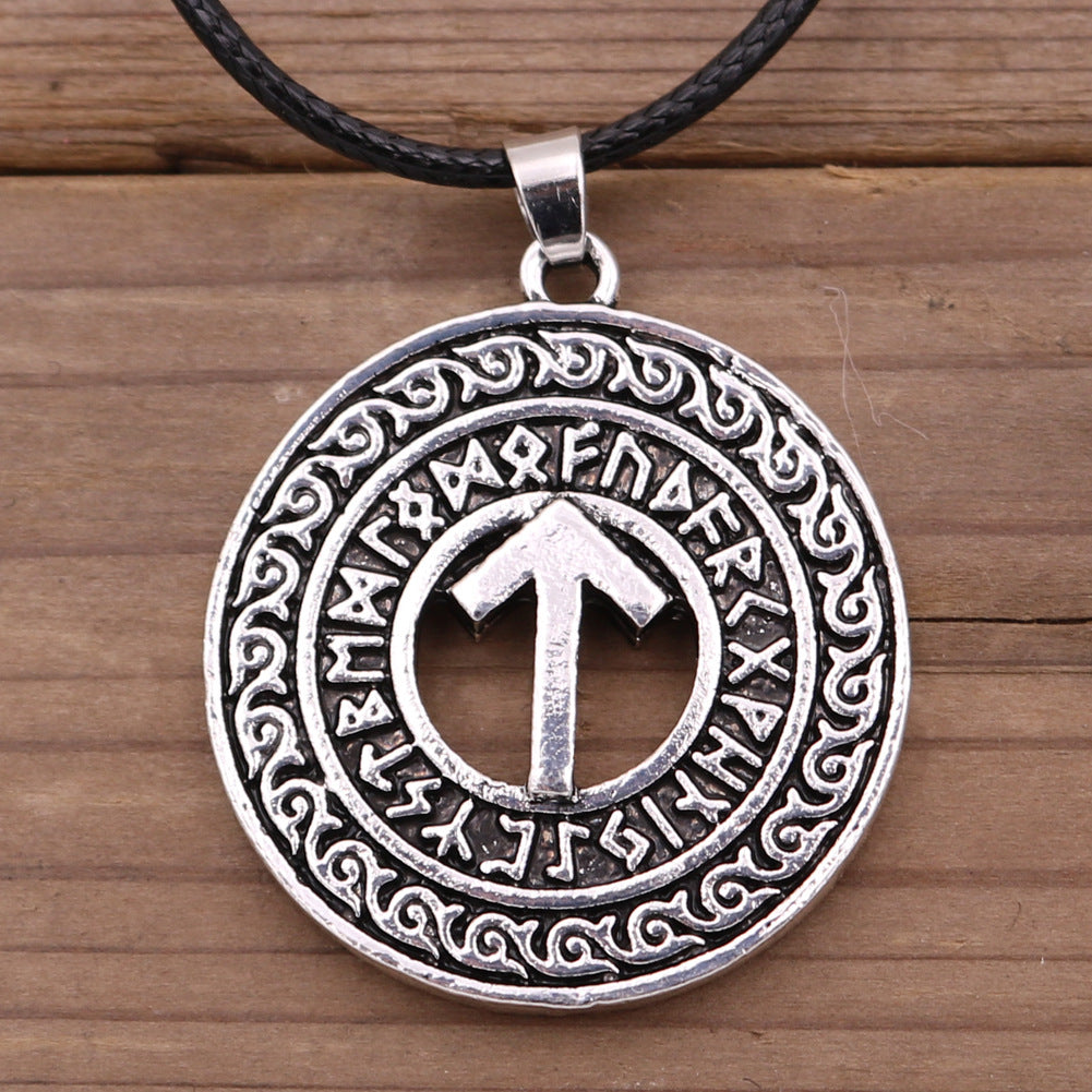 Viking Rune Metal Necklace with European and American Charms - Norse Legacy Collection