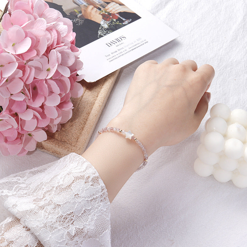 Korean Version Sterling Silver Crystal Bracelet – Perfect Birthday Gift for Her