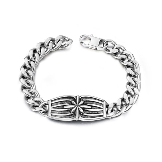 Personalized Rock Hip-Hop Stainless Steel Bracelet for Men - Trendy & Durable Accessory