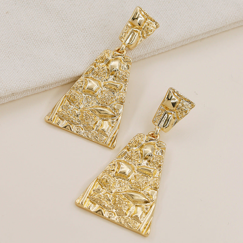 Metallic Cross Border Earrings - Vienna Verve Collection