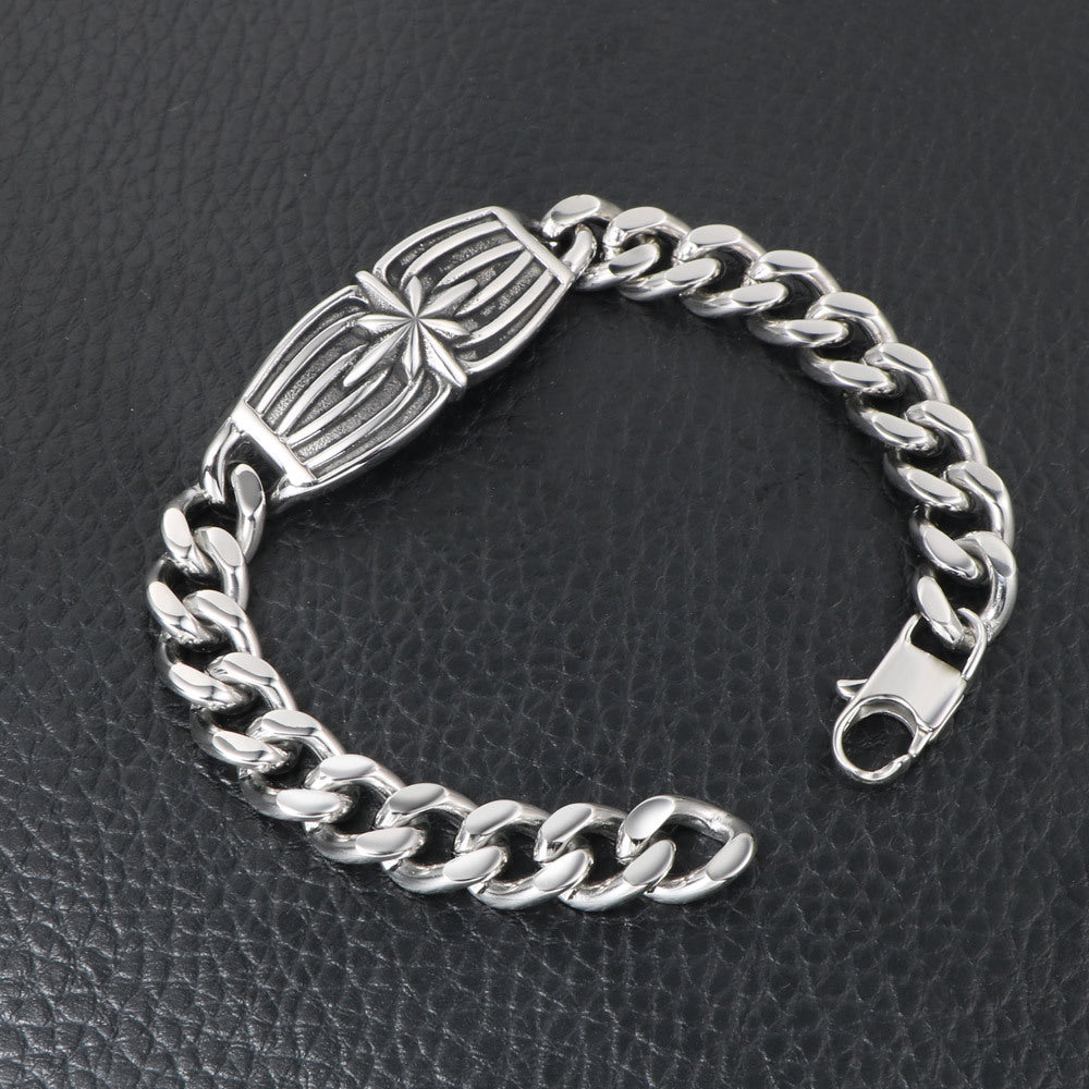 Personalized Rock Hip-Hop Stainless Steel Bracelet for Men - Trendy & Durable Accessory