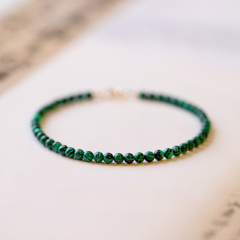 Captivating 3mm Malachite Green Crystal Bracelet for Women