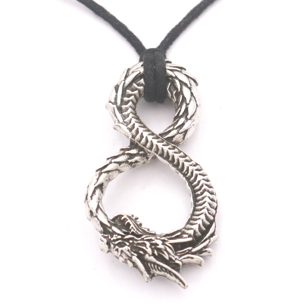 Viking Odin Dragon Pendant Men's Necklace - European & American Fashion Jewelry