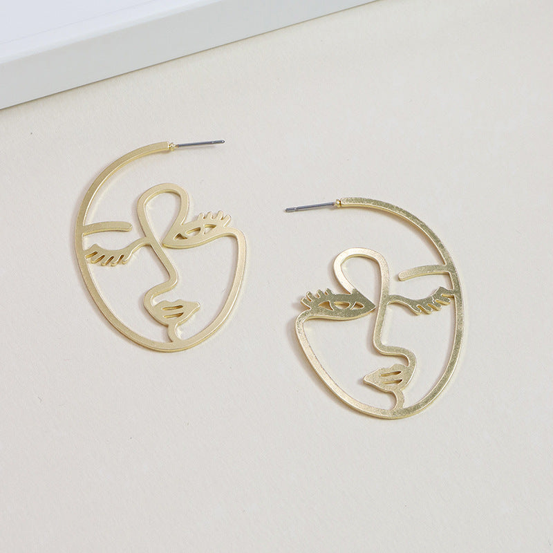 Vienna Verve Metal Abstract Face Earrings