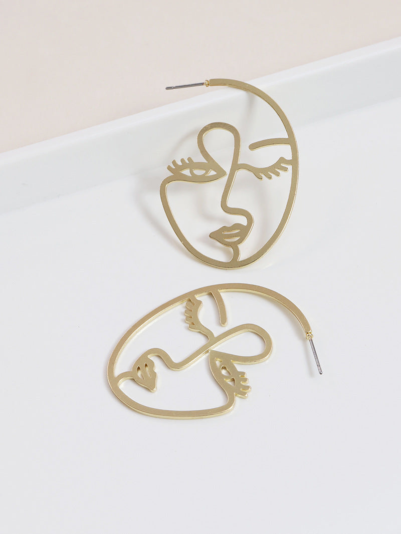 Vienna Verve Metal Abstract Face Earrings