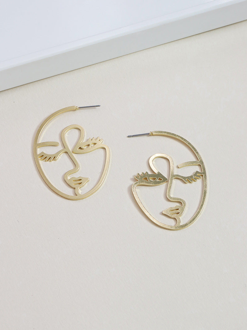 Vienna Verve Metal Abstract Face Earrings